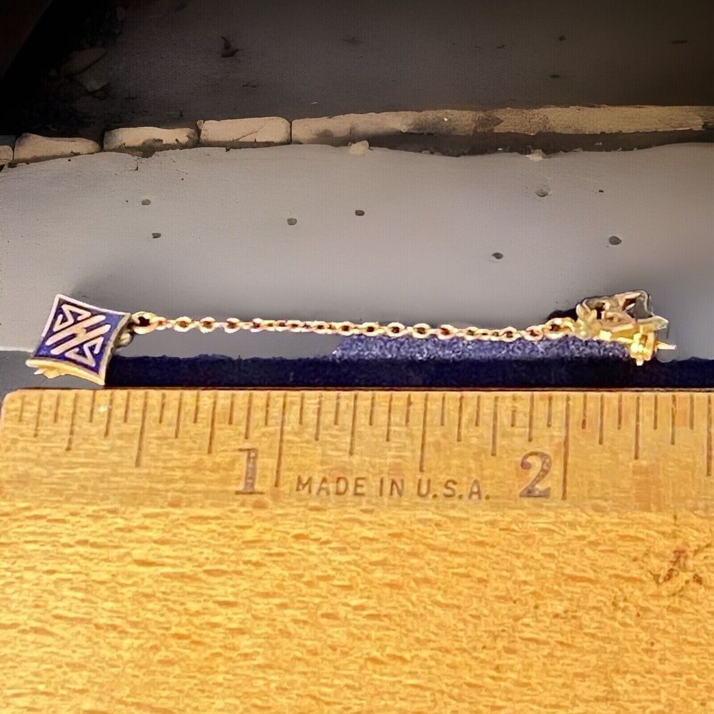 1937 TIE TACK Yonkers Sacred Heart High School SHS Graduation Gold Chain 2 3/8" - Picture 7 of 7